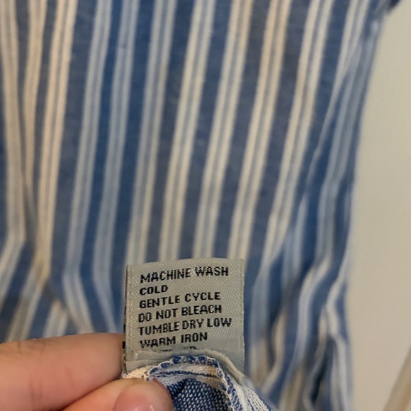 J. GEE Blue & White Striped Sleeveless Button Front Top | Size M Cotton Blend - Picture 7 of 8